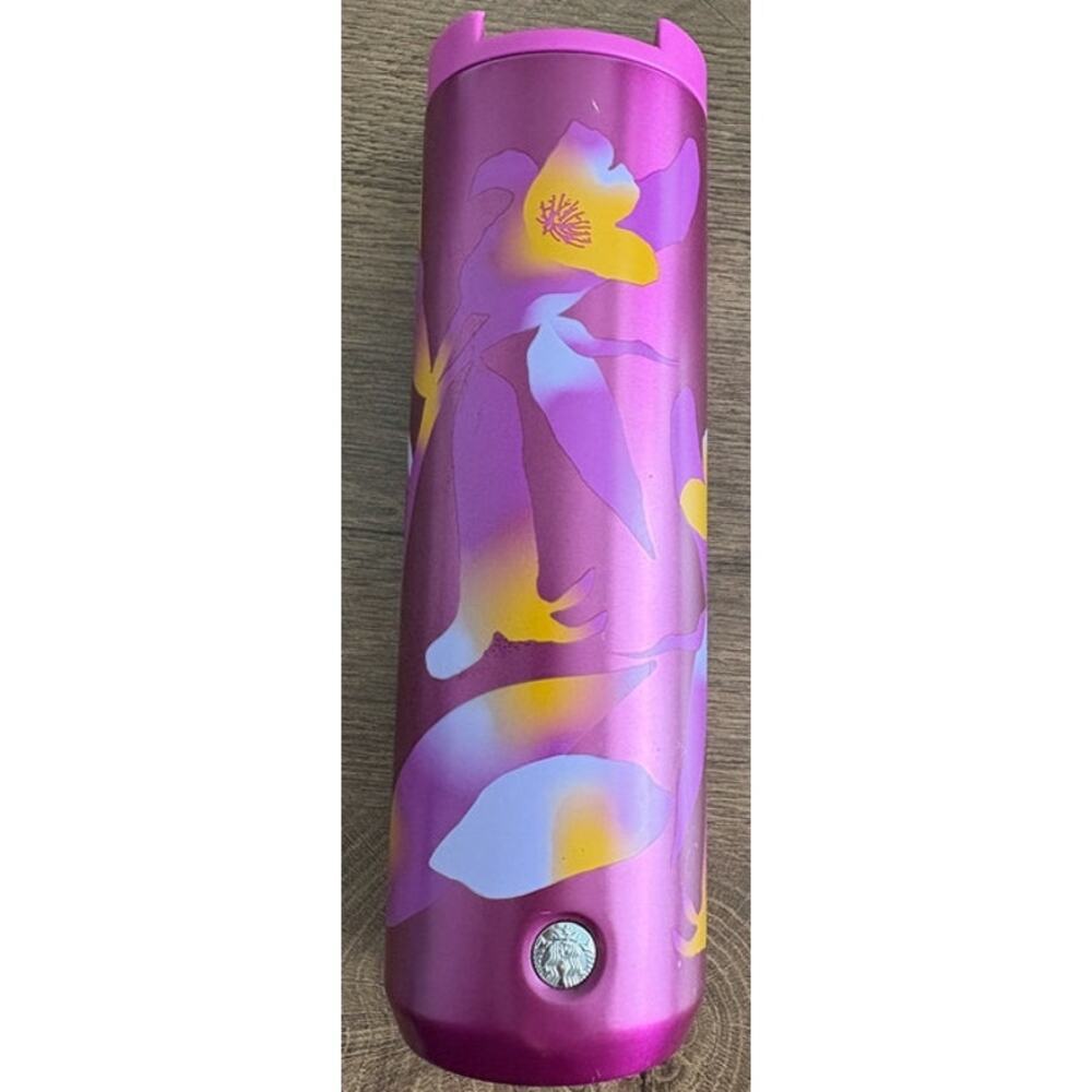 Starbucks Fuchsia Floral Vacuum Insulated Stainless Steel Tumbler 16oz